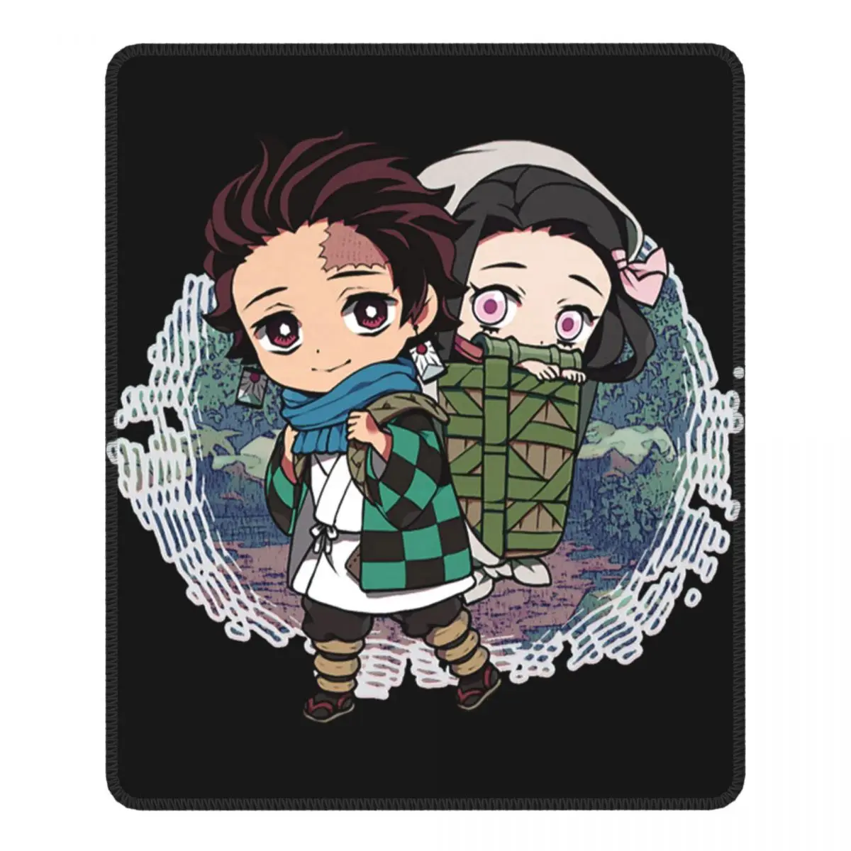 

Уникальный Коврик для мыши Kamado Tanjirou Kamado Nezuko с аниме рассекающим демонов, с фиксирующим краем, резиновый коврик для мыши, коврик для офиса и д...