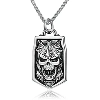 megin d punk vintage hiphop personality skull titanium steel pendants for men women couple friend fashion design gift jewelry