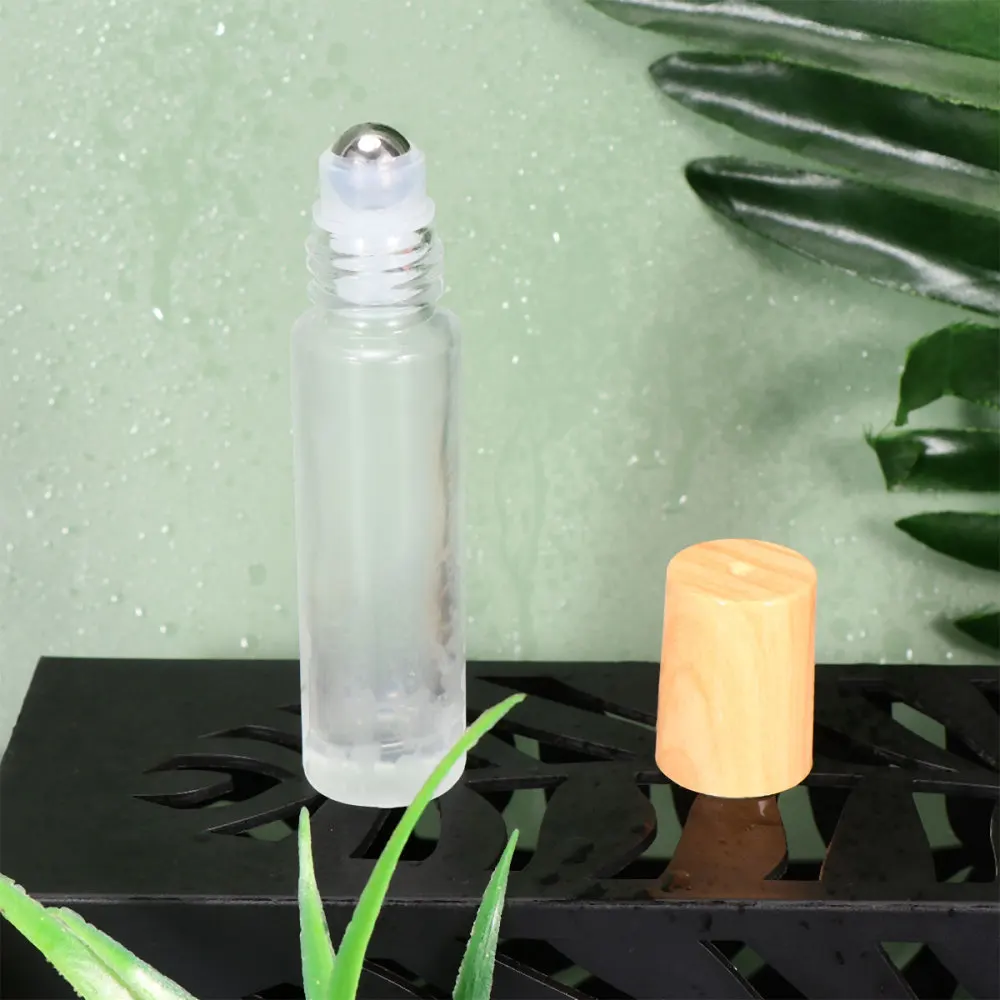 

10pcs 10ml Essential Oil Roller Bottle Empty Glass Bottle with Rolling Bead for Smear Sample(Frosted Color)
