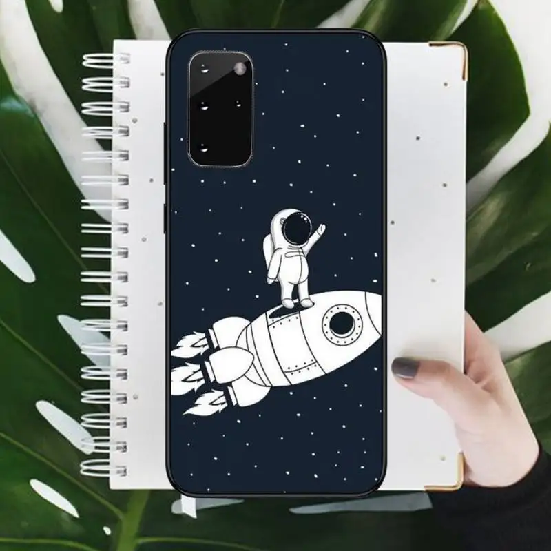 

Cartoon spacecraft space astronaut Phone Case For Samsung galaxy S 9 10 20 A 10 21 30 31 40 50 51 71 s note 20 j 4 2018 plus