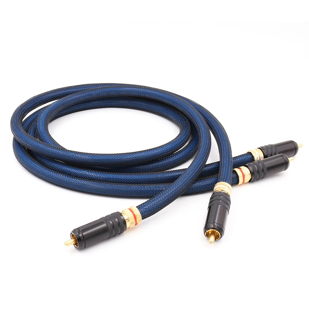 

Pair Rca Cable Top Graded Sliver Plated RCA Male to Male Cable With R1730 RCA Plug Cable