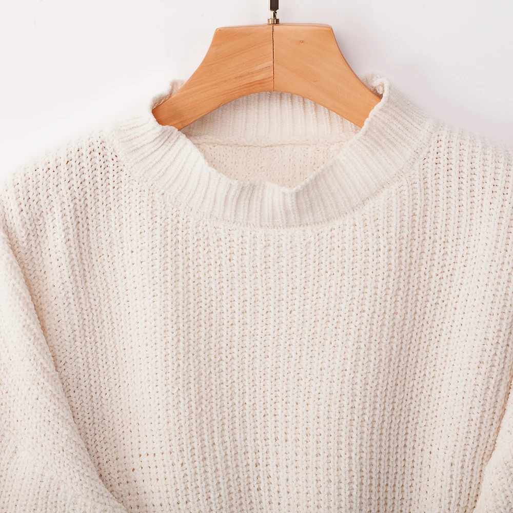 УКОРОЧЕННЫЙ ТОП водолазка пуловеры розовый зимний свитер свободного покроя для