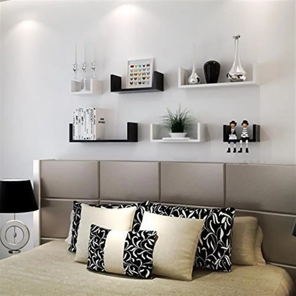 

3pcs/set Floating Display Shelf MDF Simple Resistance Water Moisture for Bathroom Living Room Bedroom Kitchen Office