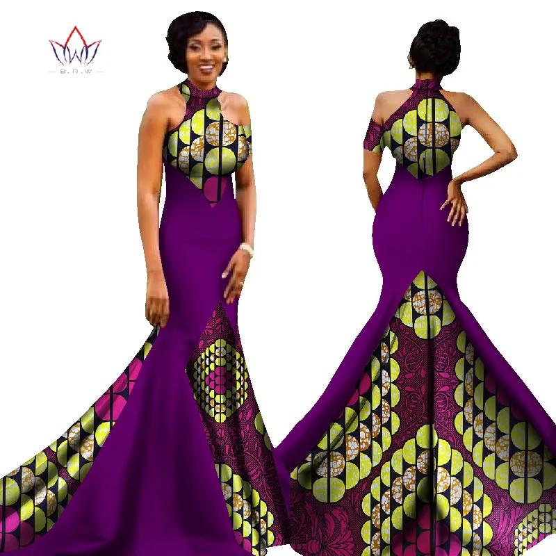 Женское вечернее платье русалка в африканском стиле без рукавов пол WY1314|gown for