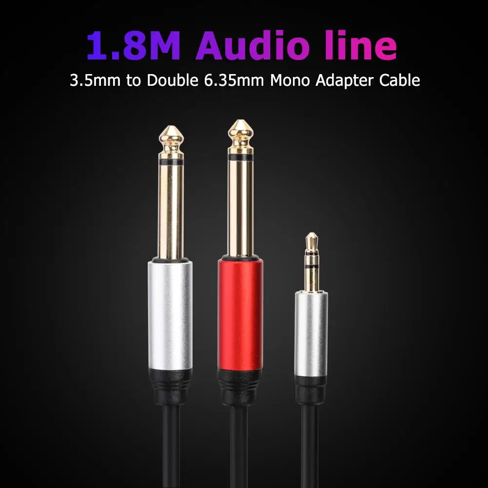 Аудиокабель Hi-Fi 1 8 м мини-кабель с разъемом 3 5 мм на двойной 6 35 для ПК утешение