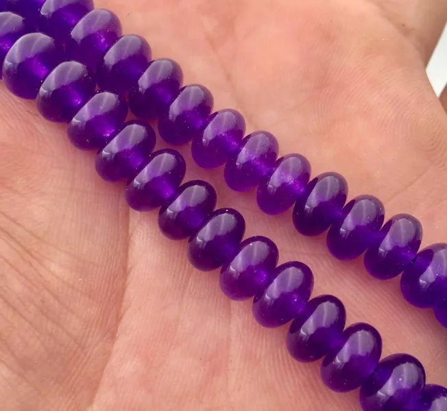 

Natural 5x8mm Multi-Color Amethyst Gems Rondelle Abacus Loose Beads 15" AA