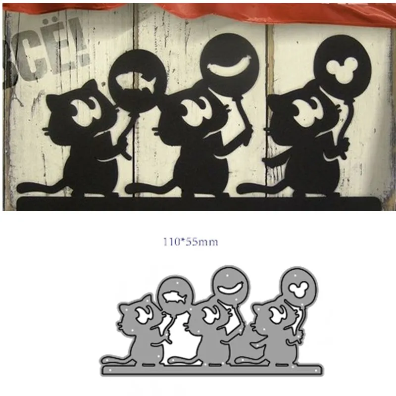 

Metal Cutting Dies Cut Animal cat Decoration Scrapbook Paper Craft Knife Mould Blade Punch Stencils