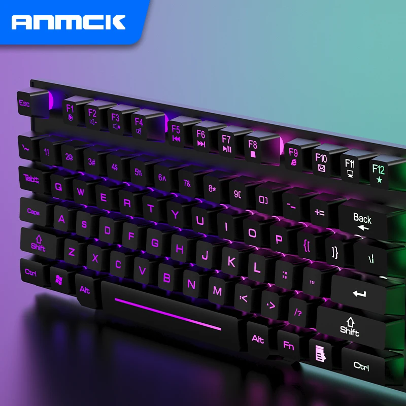anmck mechanical keyboard usb wired keyboards 104 keys led floating lighting keycap teclados for pc laptop mac desktop gamer free global shipping