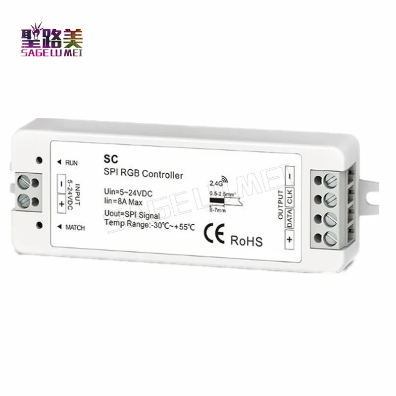 TM1809/LPD6803/WS2801/UCS1903/TLS3001/P9813 IC/WS2811/WS2812B SC + R9 RF SPI светодиодный контроллер пикселей DC5V 12V