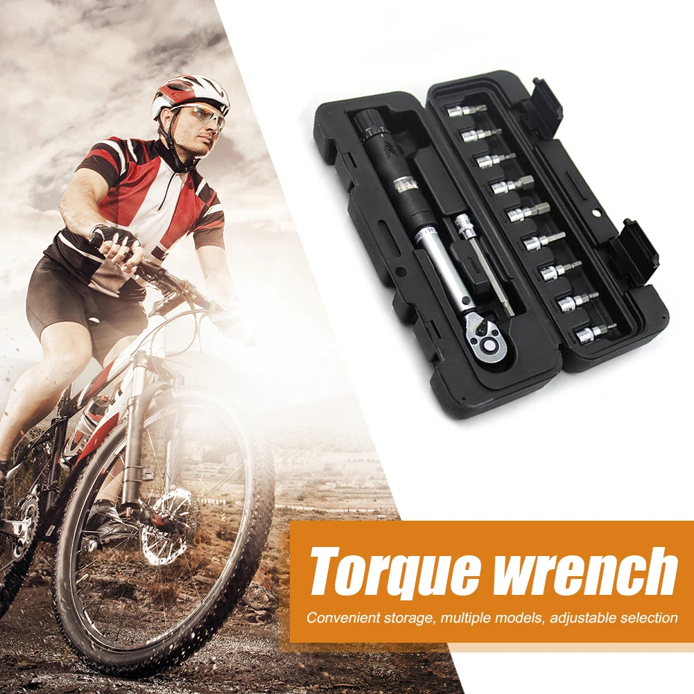

11Pcs 2-14Nm Adjustable Torque Wrench 1/4 inch Drive Bicycle Bike Repair Chrome Vanadium Steel Spanner Hand Tool Kit