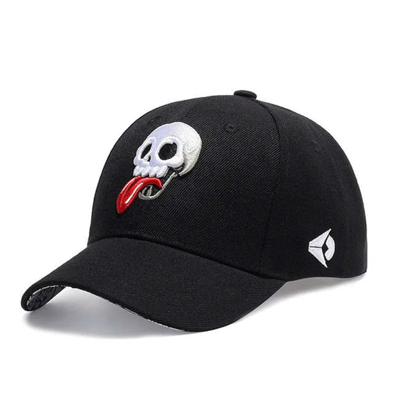 

New Summer Embroidered Skull Hat Men Canvas Breathable Black Fashion Hip Hop Beanie Knitted Hats Mens Outdoor Cap Sombreros C