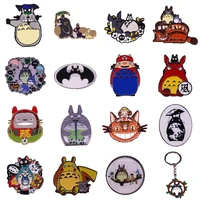 excellent quality classic anime cat bus totoro brooch pins enamel metal badges lapel jackets jeans jewelry key chain wholesale