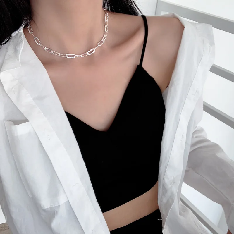 

TUNGSTE 925 Silver Sterling Collar Choker Necklaces Personality Fashion Choker Statement Collar Party Jewelry