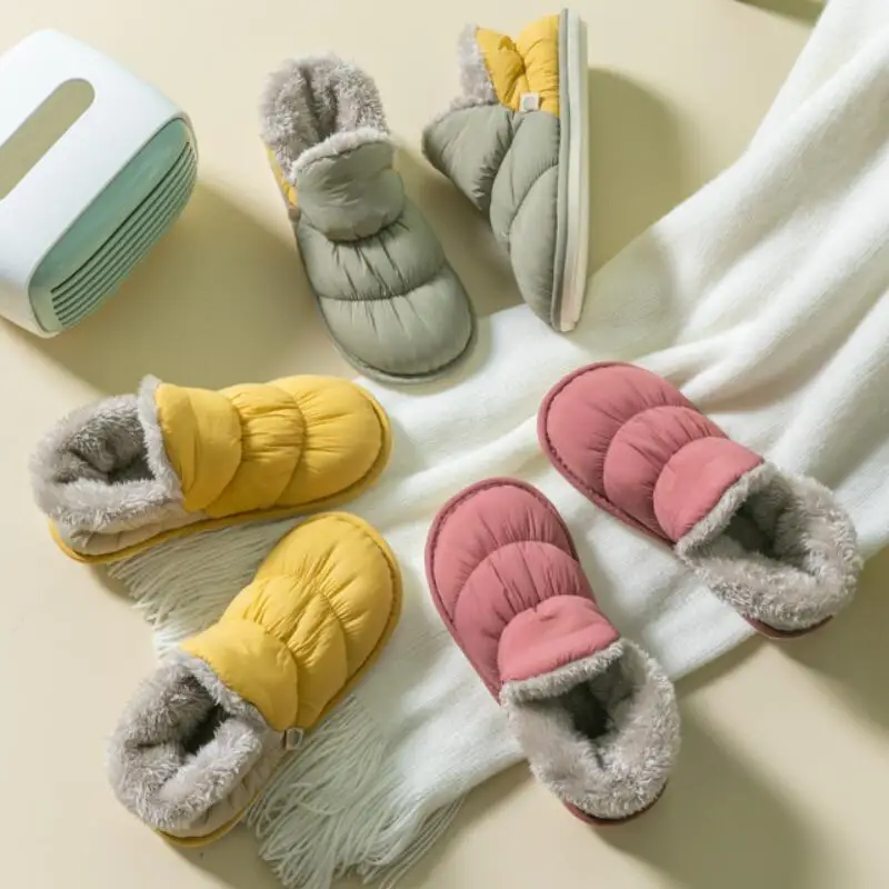 Тапочки Женская зимняя обувь женские Водонепроницаемый пушистым мехом Домашние