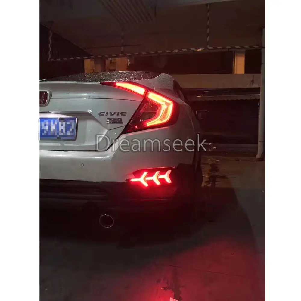 Задний фсветильник на бампер для Honda Civic 2016 2017 Красный Светодиодный отражатель