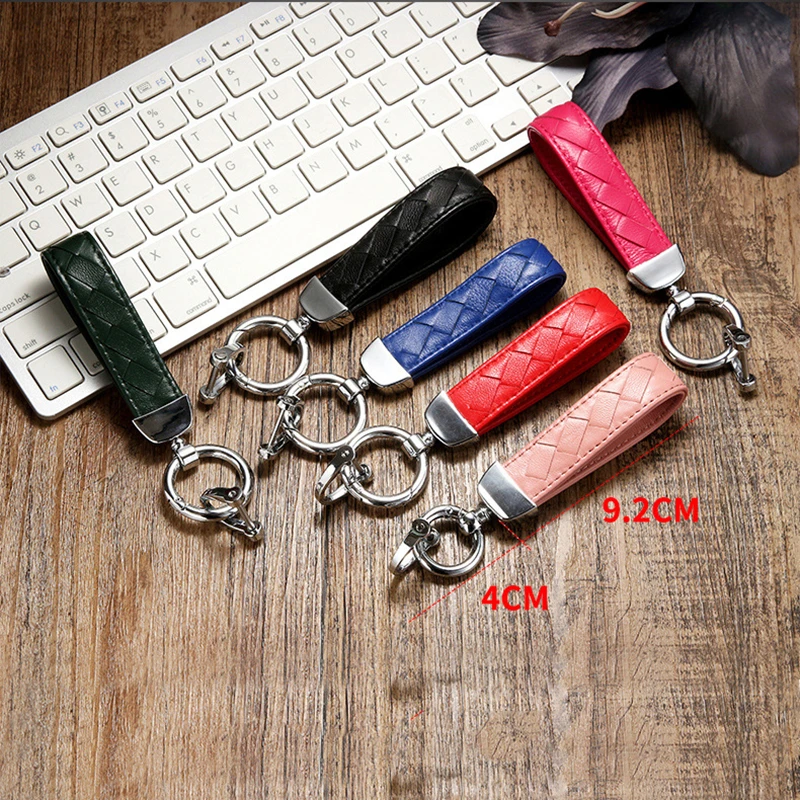 

Car Keychain Leather Hand Woven Keychain Metal Keychain Auto Keychain gift car accessories Car Key Holder auto interior new