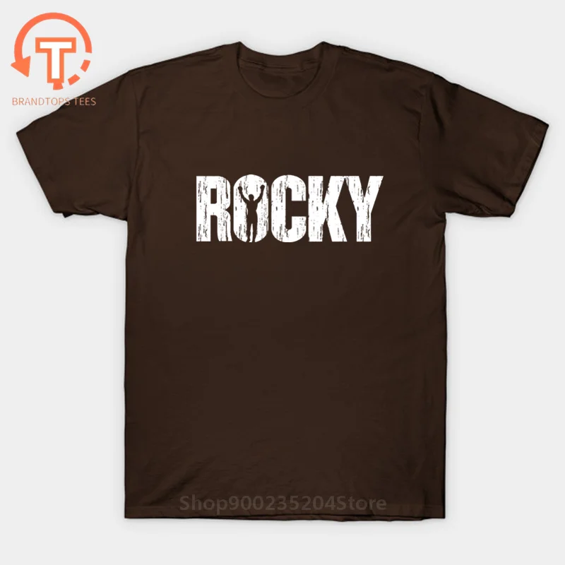 Новая модная футболка Rocky Balboa с круглым вырезом из черного хлопка коротким