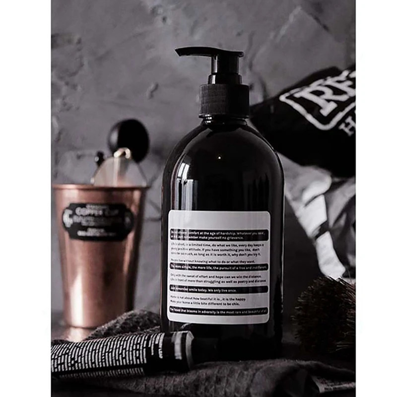 

Ins Simple Divided Bottle Shampoo Shower Gel Conditioner Empty Press Bottle Tagged