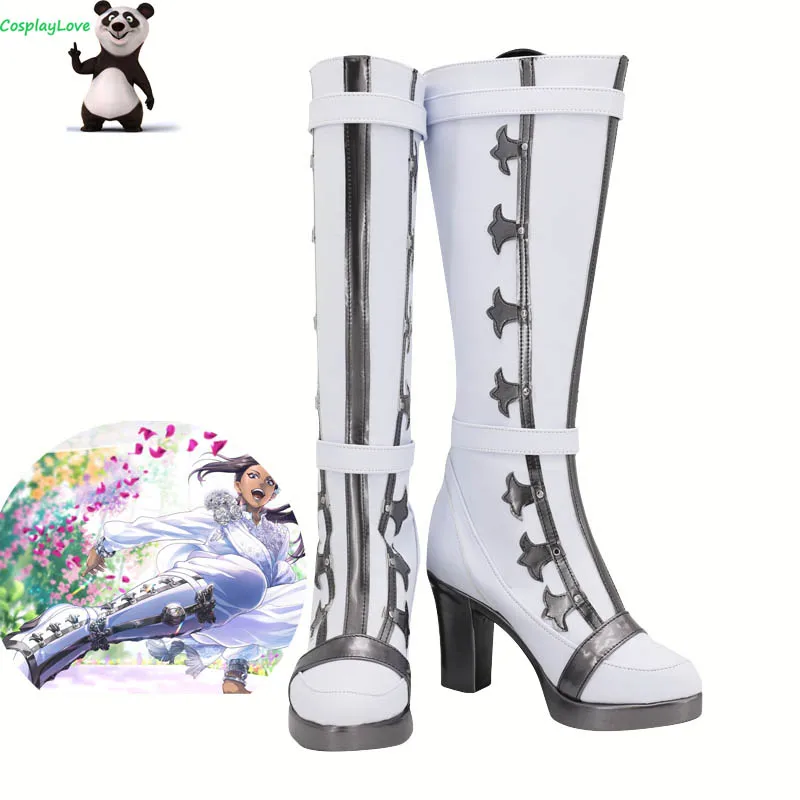 

Twisted Wonderland Scarabia Jamil Viper White Cosplay Shoes Long Boots Newest Custom Made For Female Male CosplayLove