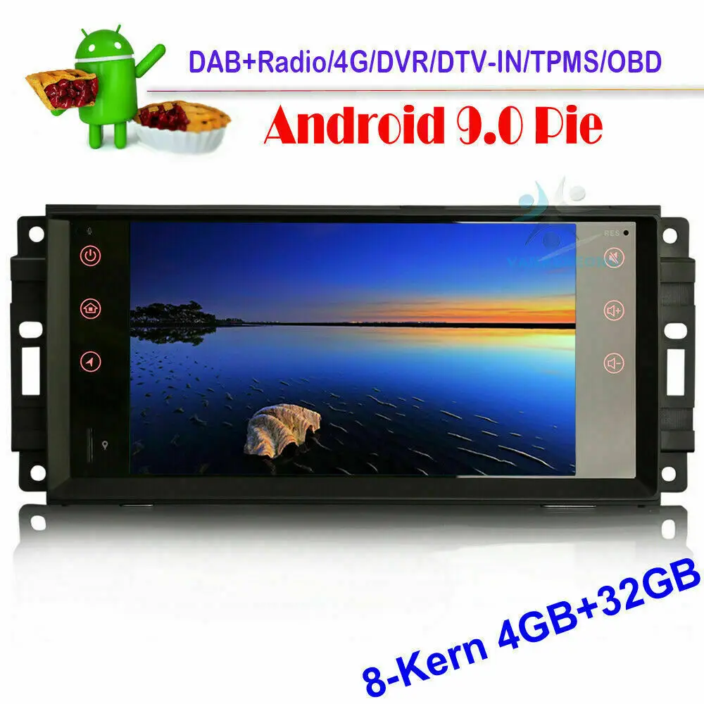 Автомагнитола на Android 9 0 мультимедийный плеер DAB + Wi Fi Bluetooth GPS навигация для Dodge