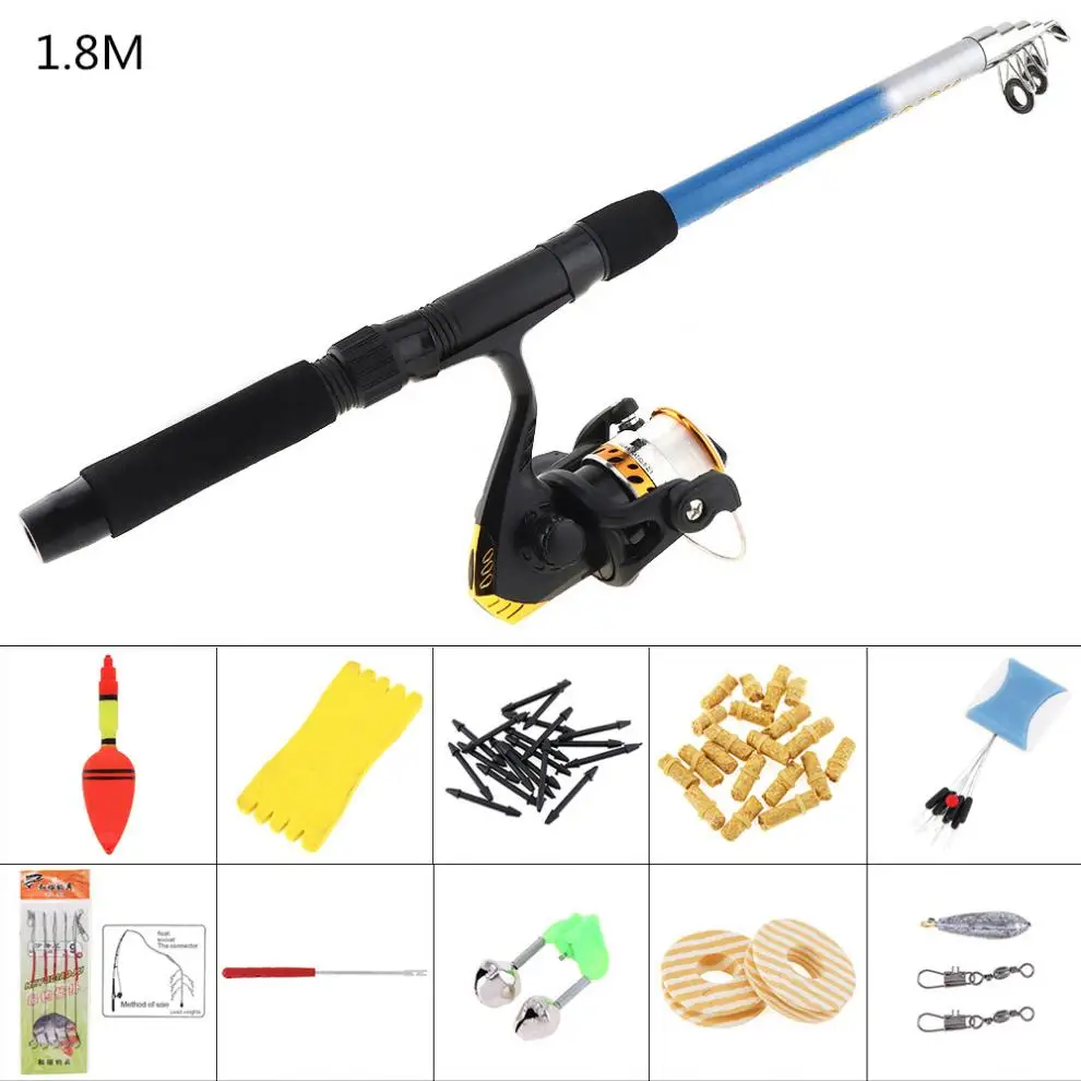 1 8 м рыболовная удочка катушка леска комбинированный Полный комплект с