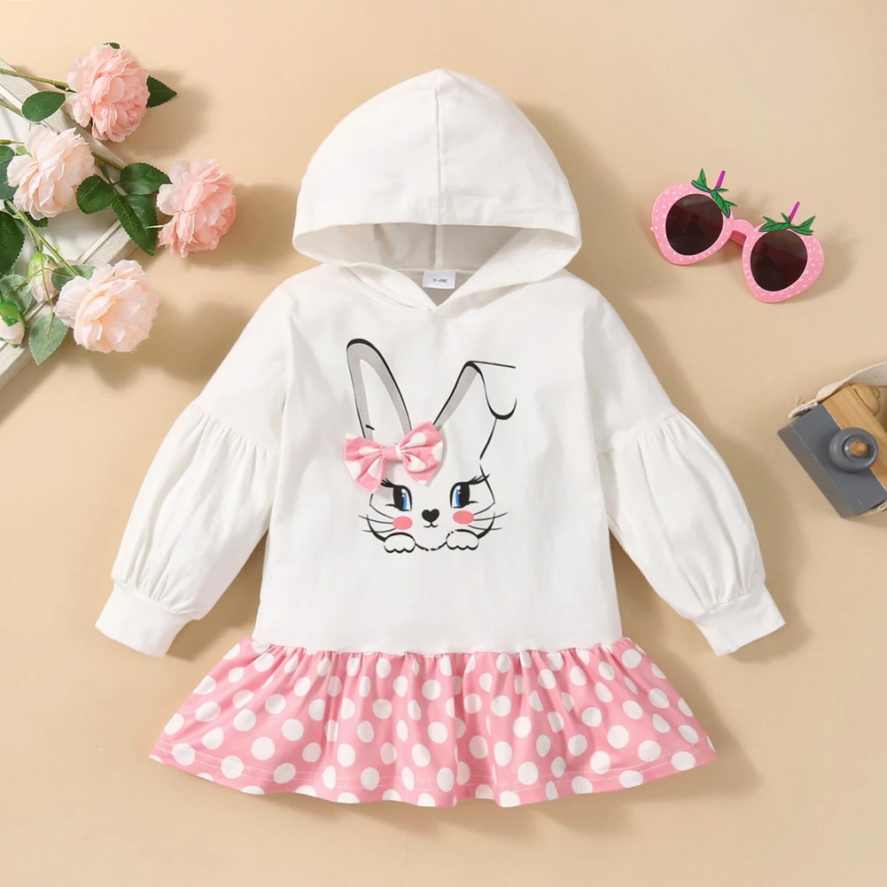 

Newborn Baby Girls Dress Rabbit Princess Dress Girl Long Sleeve Party Sweet Kids Clothes