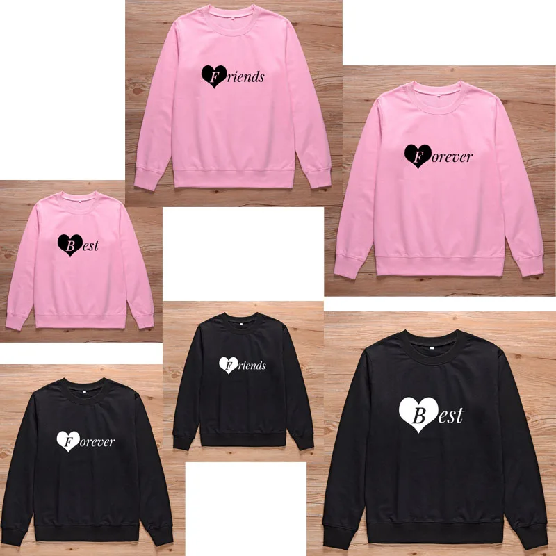 ONSEME Best Frieds Forever Print Harajuku Толстовка для женщин 80s 90s свитшот в стиле грандж лучшие друзья соответствующие BFF Friend Топы S-31