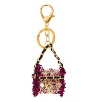 fashion handbag keychain personality metal women bag charm accessories car key pendant jewelry keyring fine gift new product