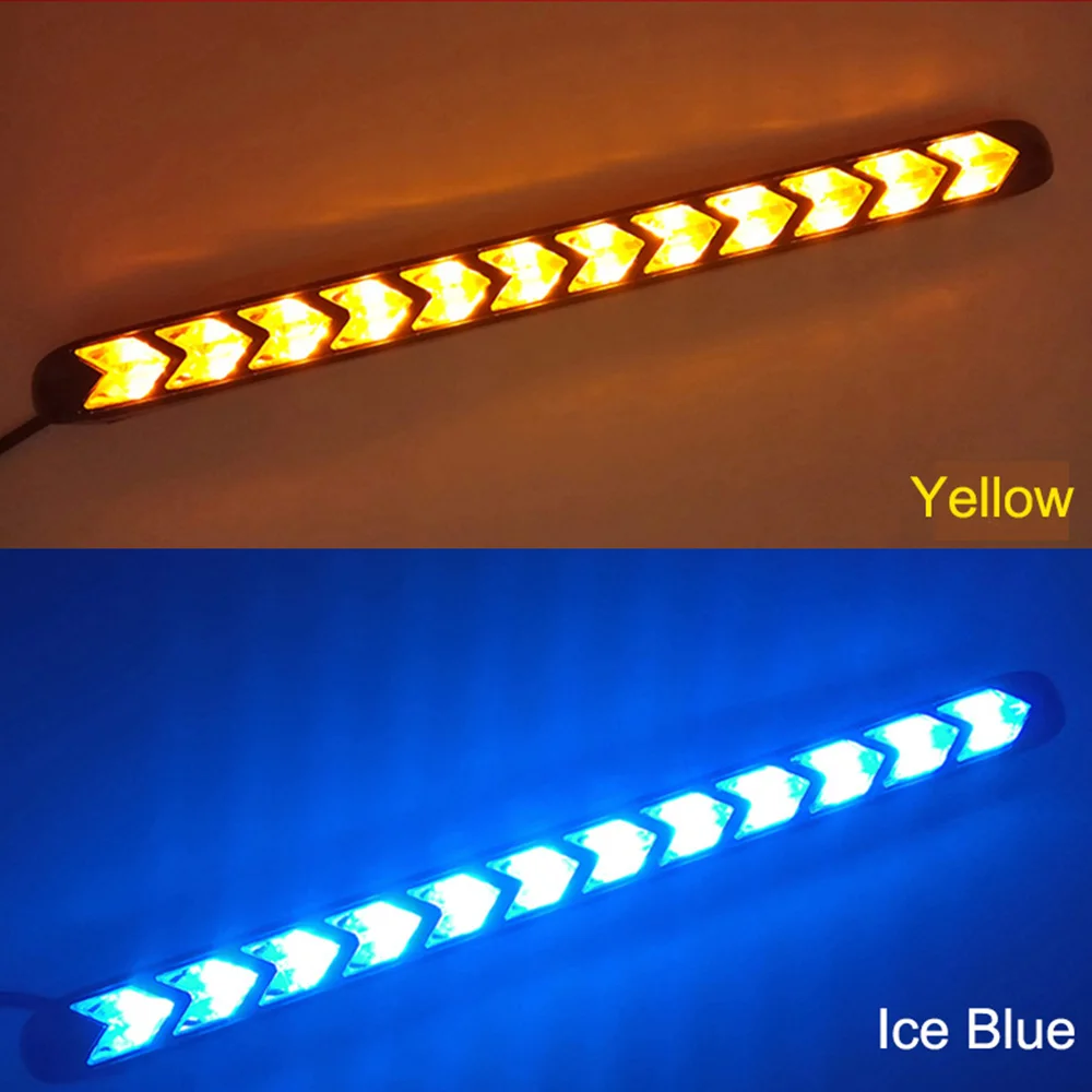 

2Pcs LED Flexible DRL Car Daytime Running Turn Signal Lights Headlight Strip Sequential Flow Turn Signal Car Arrow LED Strip