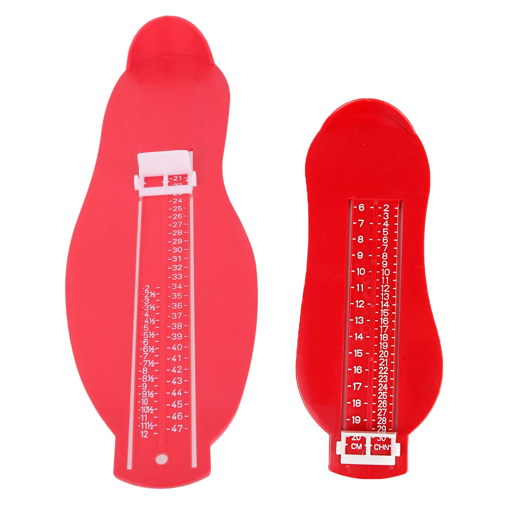 

2Pack Adults Kids Toddler Length Foot Measurer Fitting Shoe Gauge Size Stick Red