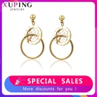 Xuping Модные Простые изысканные серьги-кольца с покрытием из светло-желтого золота, новый дизайн, ювелирные изделия, классический подарок 98914