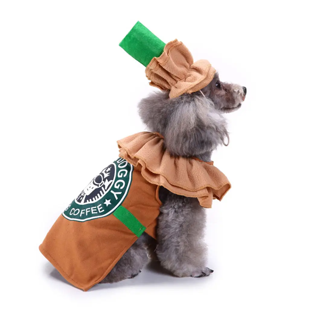 

Pet Costume Puppy Latte Costume Halloween Christmas Coffee Dog Cat Costume S/L