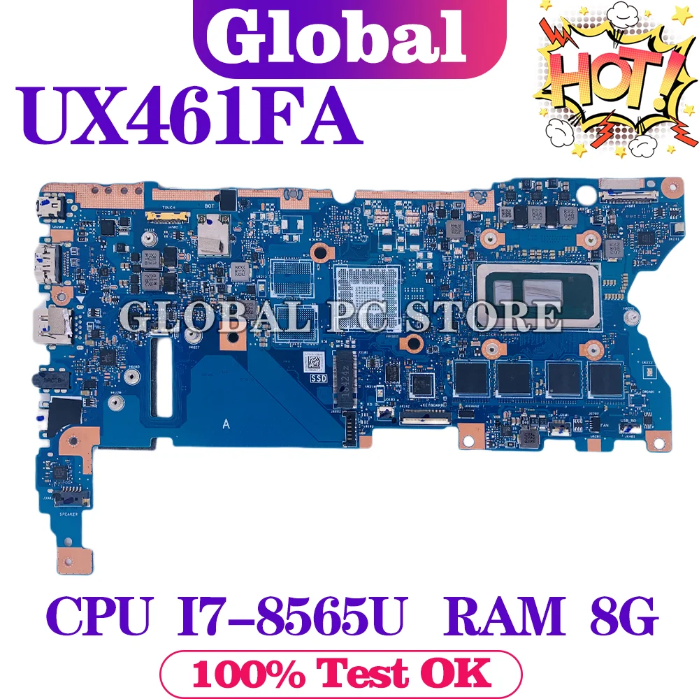 

UX461FA With I7-8565U 8G-RAM orginal motherboard For ASUS UX461FN UX461FA UX461F UX461 laptop motherboard 100% fully tested
