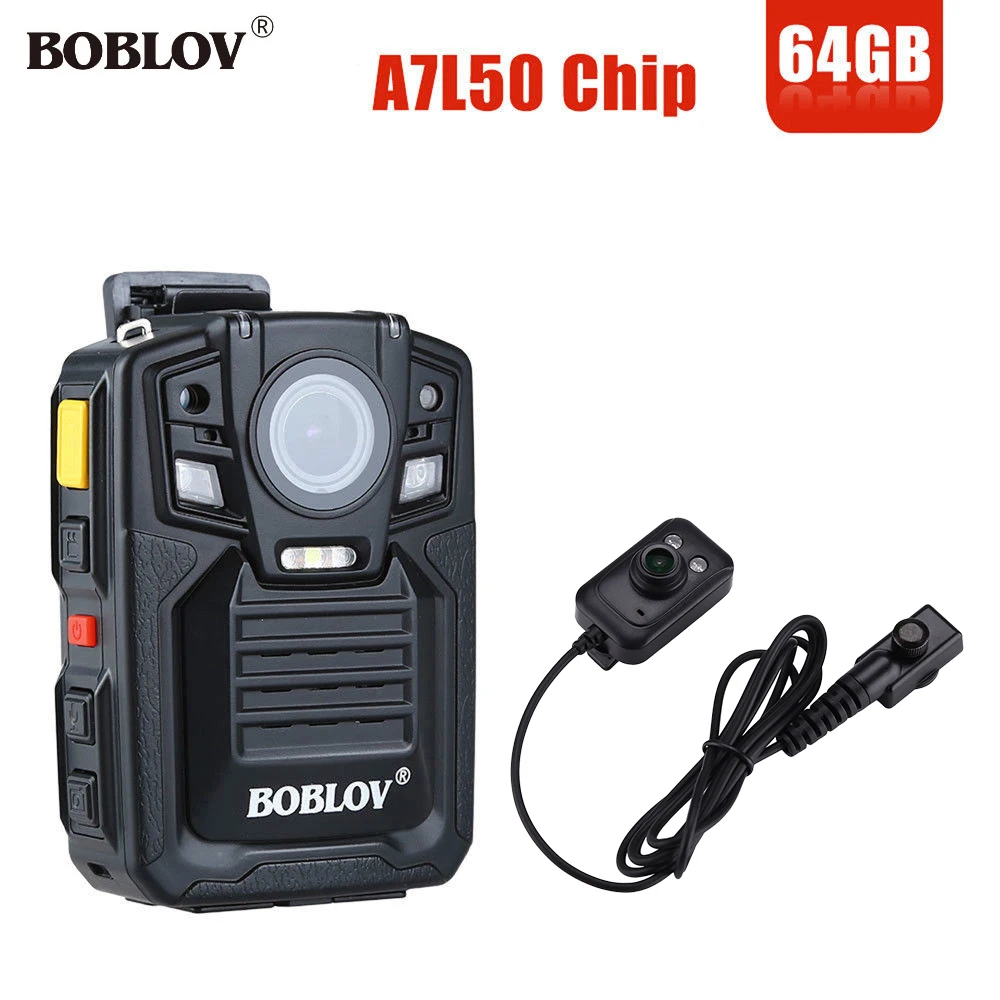 BOBLOV HD66-02 64 Гб HD 1296P камера с процессором Ambarella переносная 2.0 LCD полицейская