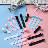 5pcs useful cable winder soft universal multifunctional wear resistant silicone desktop earphone data cord binder clip for home