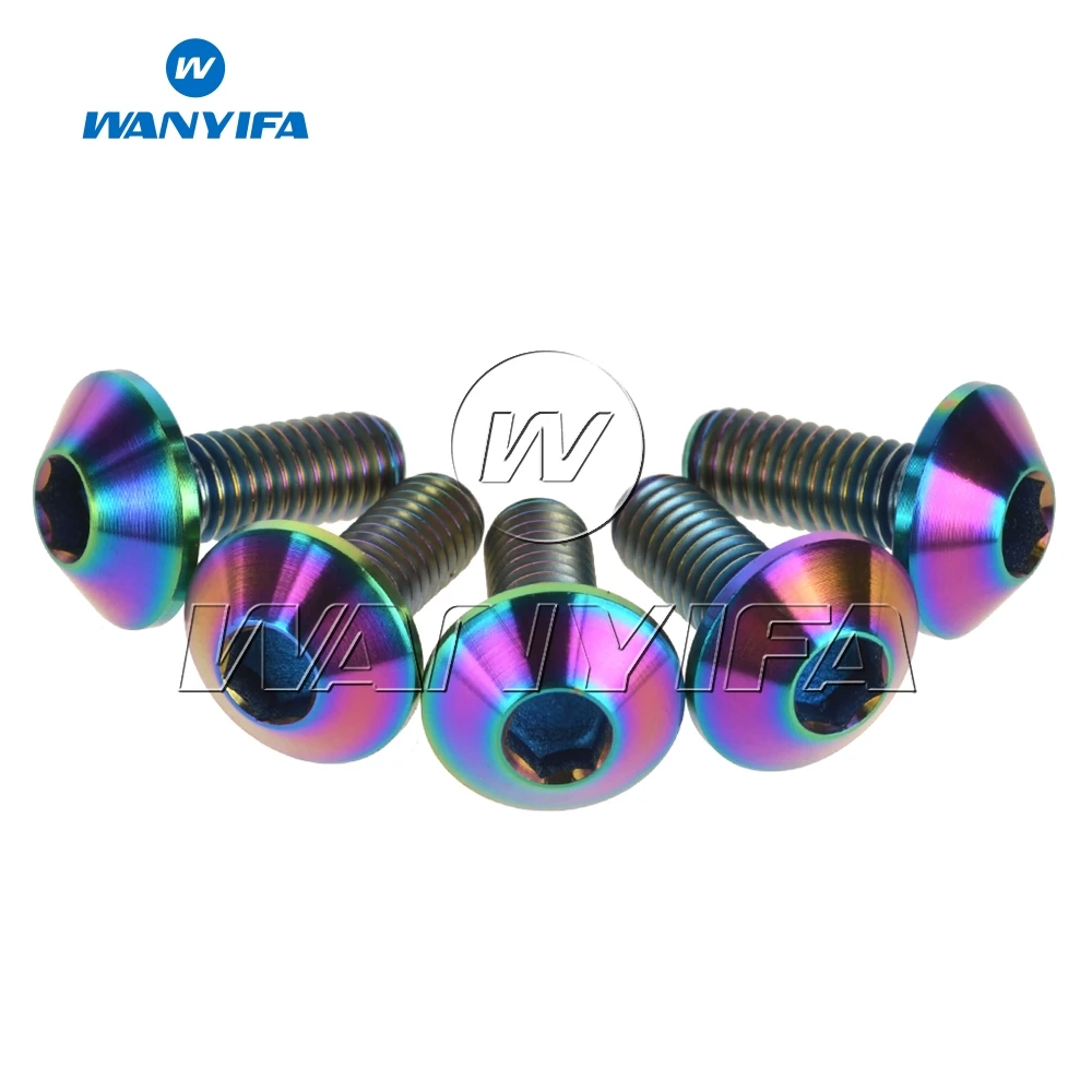 Титановый "Wanyifa" болты шестигранные болты с шестигранной головкой M6 x 12 15 20 мм мотоцикл винты 5 шт./лот