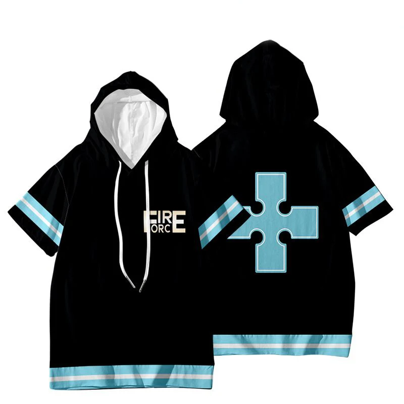 

Anime Fire Force T-shirts Hooded Sweatshirt Enn Enn no Shouboutai Shinra Kusakabe Anime Cosplay Costume T Shirt Tops Tees