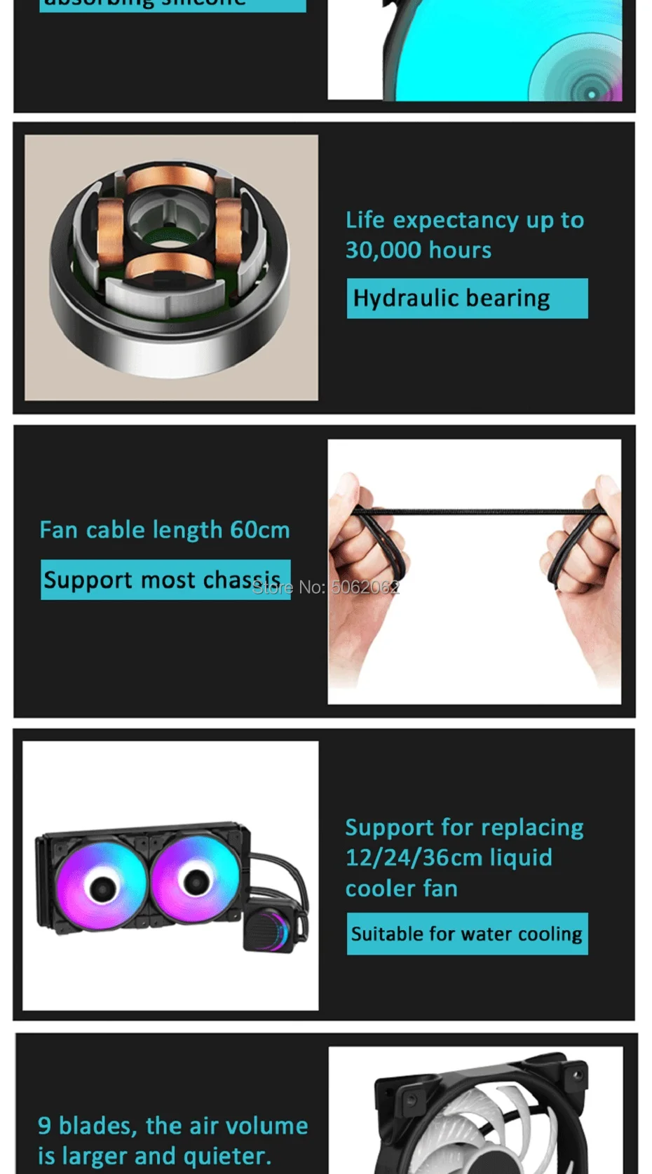 Pccooler 3/упаковка HALO вентилятор RGB 12 см 12 В и 5 в FRGB 3pin и 4pin ШИМ тихие вентиляторы охлаждения 120 мм вентилятор RGB для cpu охладитель жидкого охлаждения