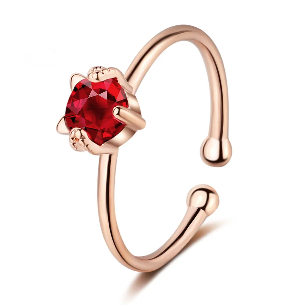 

Женское Открытое кольцо из серебра 925 пробы с блестящими кристаллами