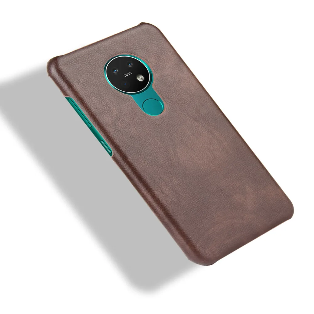 Для Nokia 7 2 чехол бизнес Litchi узор из искусственной кожи Жесткий ПК протектор задняя