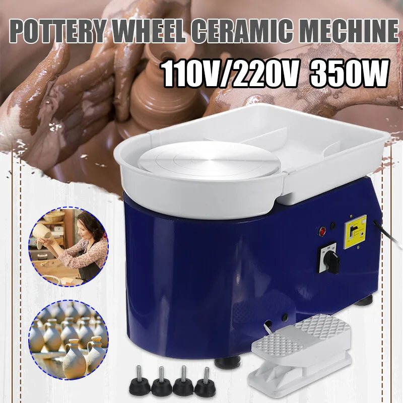 

Pottery Forming Machine 25cm Ceramic Pottery Wheel With Sculpting Set Adjustable Feet 350W Art Craft DIY Turntable Clay Tool