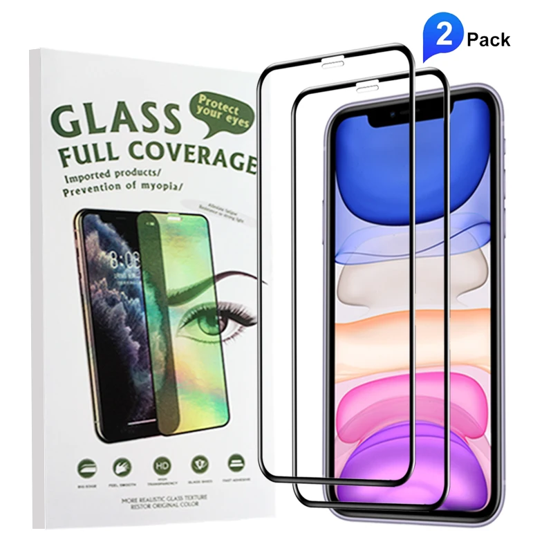 Защитное стекло зеленое для iPhone 11 Pro/X/XR/XS Max|Защитные стёкла и плёнки телефонов| |