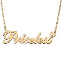priceless name tag necklace personalized pendant jewelry gifts for mom daughter girl friend birthday christmas party present