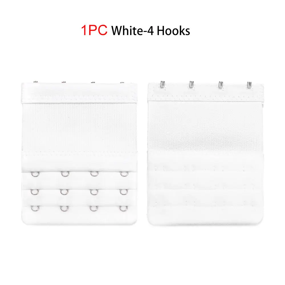 1PC white-4 Hooks 1 шт. удлинитель для бюстгальтера для женщин Дамский бюстгальтер на ремешке с пряжкой Регулируемый бюстгальтер расширение 2,3, 4 крючка нижнее белье бюстгальтер аксессуары - Цвет: 1PC white-4 Hooks