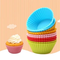 6 pcsset muffin silicone mold bakeware cupcake liners molds baking cake decorating tools kitchen supplies random colors