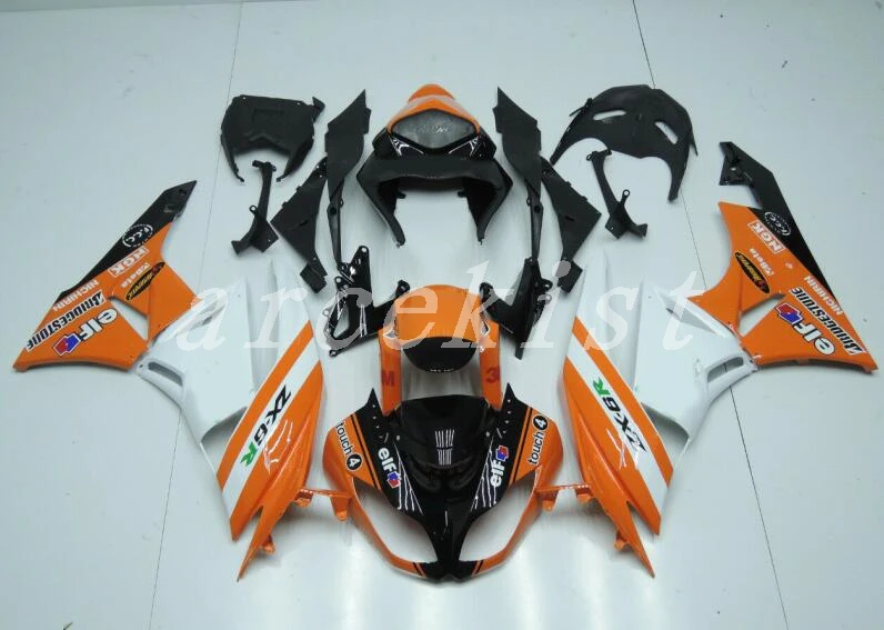 

New Abs Fairings Kit Fit for kawasaki Ninja ZX6R 636 2009 2010 2011 2012 6R 09 10 11 12 ZX-6R 600CC Bodywork set white orange