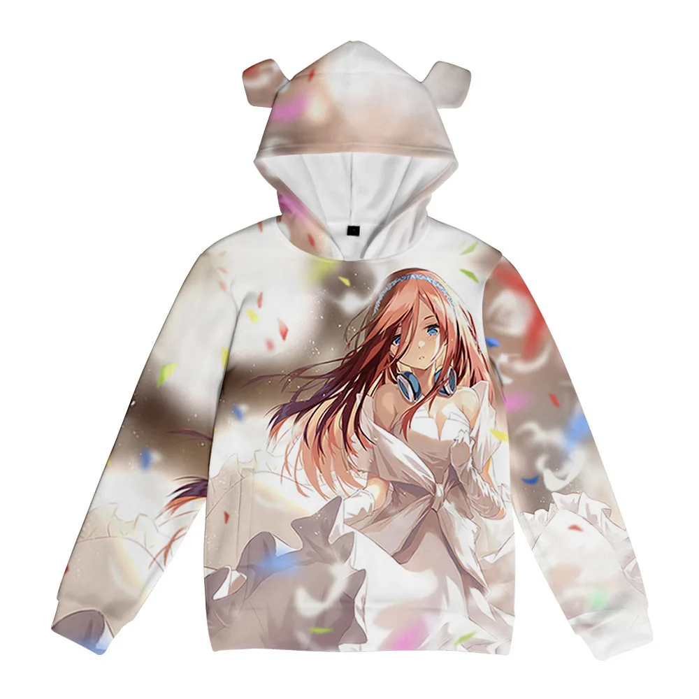 

3D осенние толстовки с капюшоном, прекрасные худи, женские топы, милые свитшоты с ушками свитшот, повседневный комикс пуловер для девочек