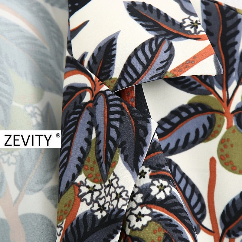 Zevity для женщин Винтаж принт тропических листьев повседневное свободное chic