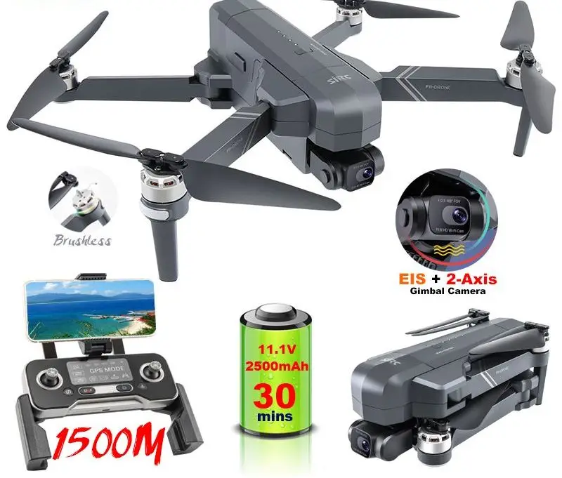 

F11S PRO GPS Drone with 2-Axis Gimbal Camera 4K HD 5G FPV Long Distance Brushless Quadcopter Drones Professional