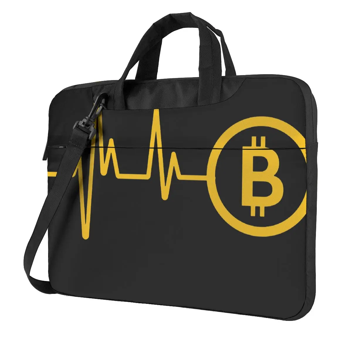 

Bitcoin Heartbeat Laptop Bag Case Coin Carry Vintage Computer Bag Bike With Handle Laptop Pouch